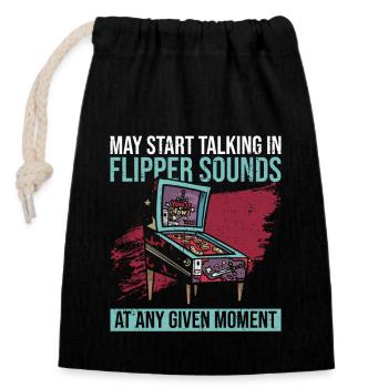 Flipper-sammler-design Für Flipperspieler - Sac cadeau en coton avec cordon (14 x 20 cm) - noir - Devant