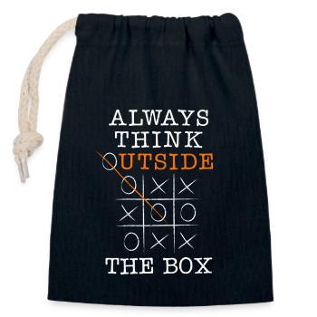 Think outside the box - Verschließbarer Geschenkbeutel aus Baumwolle (14x20cm) - Navy - Vorne