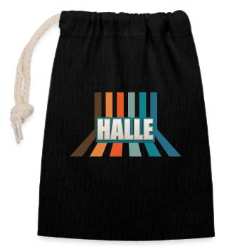 Halleserin Halleser Halle - Sac cadeau en coton avec cordon (14 x 20 cm) - noir - Devant