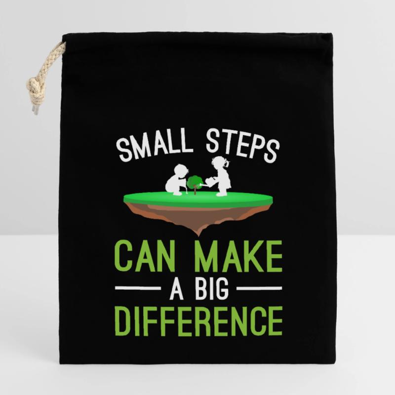 Small Steps Can Make a Big Difference Closable cotton gift bag (14x20cm)