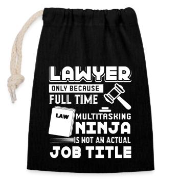 Lawyer Lawyer Job Title - Closable cotton gift bag (14x20cm) - black - Front