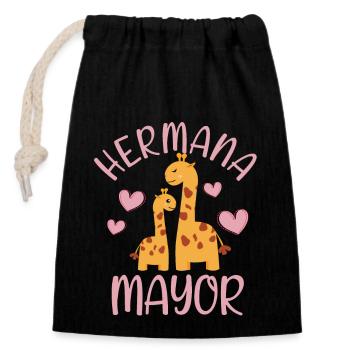 Niñas Dulce Jirafa Futura Hermana Mayor - Closable cotton gift bag (14x20cm) - black - Front