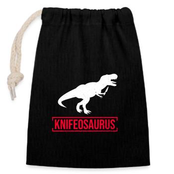 Knifosaurus Knifeaholic Messer Sammler Messer - Verschließbarer Geschenkbeutel aus Baumwolle (14x20cm) - Schwarz - Vorne
