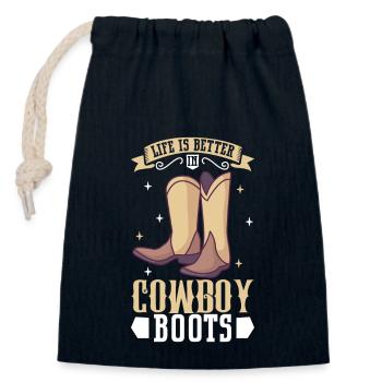 Cowboy Barn Bull Rider Rodéo Country Western - Sac cadeau en coton avec cordon (14 x 20 cm) - bleu marine - Devant