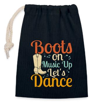 Boots On Music up Let’s Dance Line Dance Country M - Sac cadeau en coton avec cordon (14 x 20 cm) - bleu marine - Devant