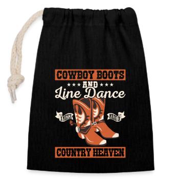 Bottes de cowboy et danse en ligne Musique country Western - Sac cadeau en coton avec cordon (14 x 20 cm) - noir - Devant