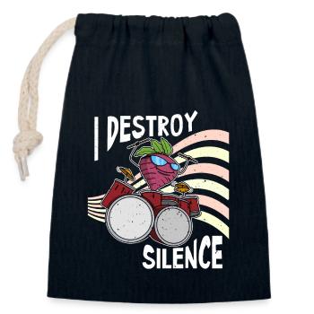 Radis Aliments sains Légumes Salades Drums - Sac cadeau en coton avec cordon (14 x 20 cm) - bleu marine - Devant