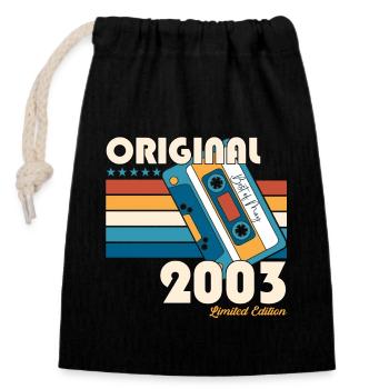 20 Birthday Man Woman Cassette May Vintage 2003 - Sac cadeau en coton avec cordon (14 x 20 cm) - noir - Devant