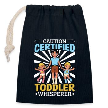 Certified babysitter - Closable cotton gift bag (14x20cm) - navy - Front