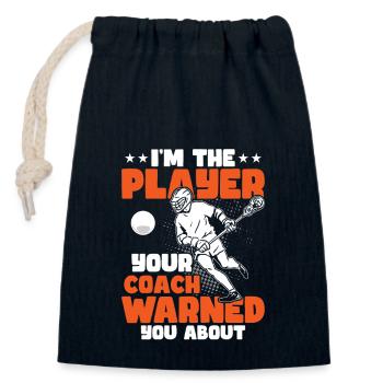 I'm The Player Your Coach Warned You About Player - Verschließbarer Geschenkbeutel aus Baumwolle (14x20cm) - Navy - Vorne