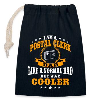 Lustiger Postbeamter Papa - Verschließbarer Geschenkbeutel aus Baumwolle (14x20cm) - Navy - Vorne