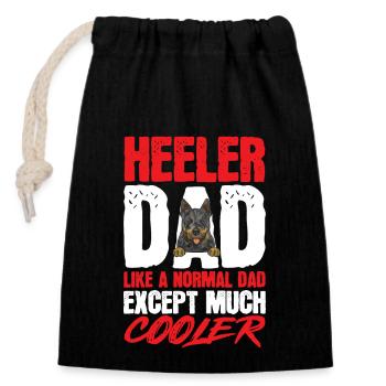 Australian Cattle Dog Red Blue Heeler - Closable cotton gift bag (14x20cm) - black - Front