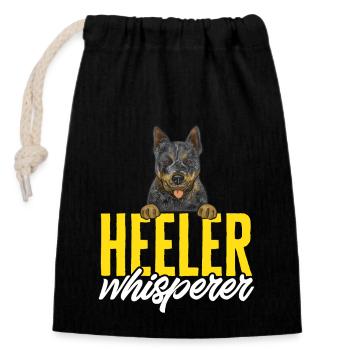 Australian Cattle Dog Red Blue Heeler - Verschließbarer Geschenkbeutel aus Baumwolle (14x20cm) - Schwarz - Vorne