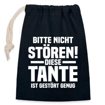Patentante Tante - Verschließbarer Geschenkbeutel aus Baumwolle (14x20cm) - Navy - Vorne