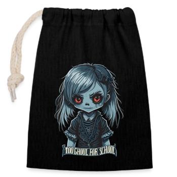 Une écolière gothique trop goule pour l’école - Sac cadeau en coton avec cordon (14 x 20 cm) - noir - Devant
