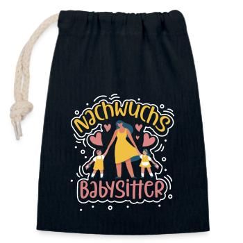 Offspring babysitter - Closable cotton gift bag (14x20cm) - navy - Front