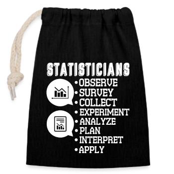 Statistician Statistician Observe Survey - Closable cotton gift bag (14x20cm) - black - Front