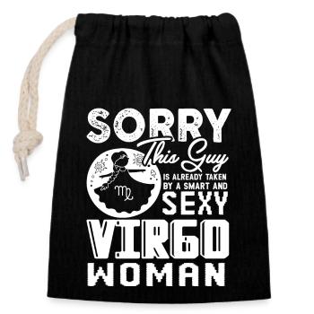 Virgo Taken By Smart And Sexy Virgo Woman - Closable cotton gift bag (14x20cm) - black - Front