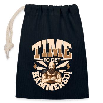 Blacksmith Metalworker Bladesmith Metal - Closable cotton gift bag (14x20cm) - navy - Front