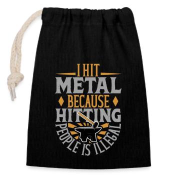 Blacksmith Metalworker Bladesmith Metal - Closable cotton gift bag (14x20cm) - black - Front