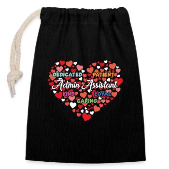 Niedliches Admin-assistent-herz - Verschließbarer Geschenkbeutel aus Baumwolle (14x20cm) - Schwarz - Vorne