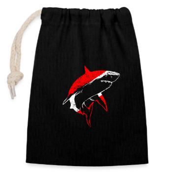 Dive Shark Diver Down Flag Scuba Diving Master - Verschließbarer Geschenkbeutel aus Baumwolle (14x20cm) - Schwarz - Vorne