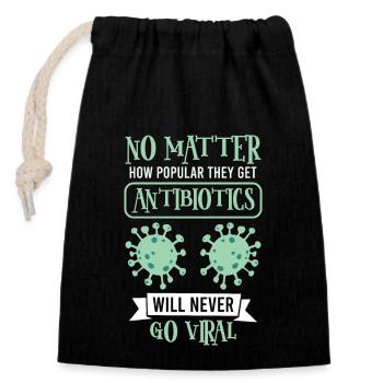 Funny pharmacist pharmacy technician pharmacy - Closable cotton gift bag (14x20cm) - black - Front