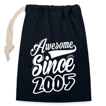 Awesome Since 2005 - Verschließbarer Geschenkbeutel aus Baumwolle (14x20cm) - Navy - Vorne