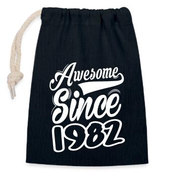 Awesome Since 1982 - Verschließbarer Geschenkbeutel aus Baumwolle (14x20cm) - Navy - Vorne