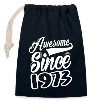 Awesome Since 1973 - Verschließbarer Geschenkbeutel aus Baumwolle (14x20cm) - Navy - Vorne
