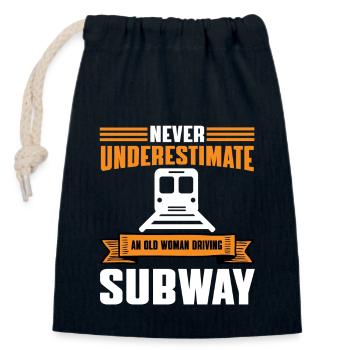 Lustige Weibliche U-Bahn Fahrer - Verschließbarer Geschenkbeutel aus Baumwolle (14x20cm) - Navy - Vorne