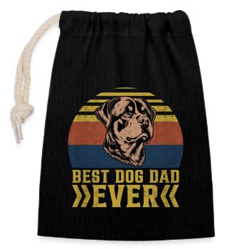 Best dog dad ever Rottweiler - Verschließbarer Geschenkbeutel aus Baumwolle (14x20cm) - Schwarz - Vorne