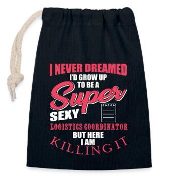 Funny Logistics Coordinator Costume - Closable cotton gift bag (14x20cm) - navy - Front