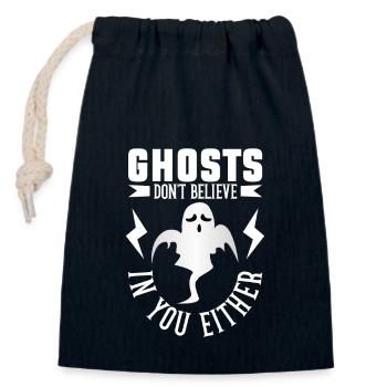 Recherche paranormale Halloween Ghost Hunter - Sac cadeau en coton avec cordon (14 x 20 cm) - bleu marine - Devant
