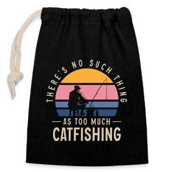 Catfish Fishing Catfish Anglers - Closable cotton gift bag (14x20cm) - black - Front