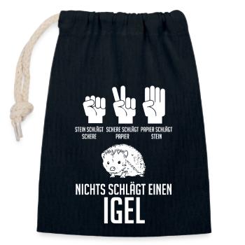 Tiermotiv Igel - Verschließbarer Geschenkbeutel aus Baumwolle (14x20cm) - Navy - Vorne