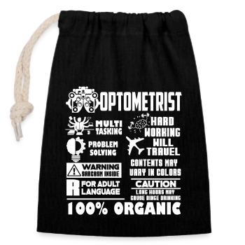 Optometrist Optometrist Solve Problems - Closable cotton gift bag (14x20cm) - black - Front