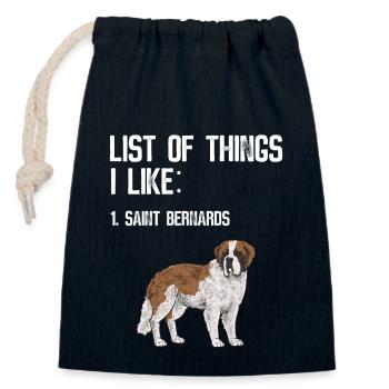 St. Bernard St. Bernard Dog Dog - Closable cotton gift bag (14x20cm) - navy - Front