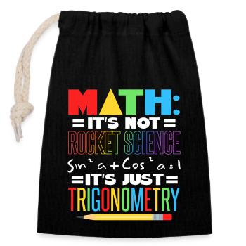 Math Teacher - Closable cotton gift bag (14x20cm) - black - Front