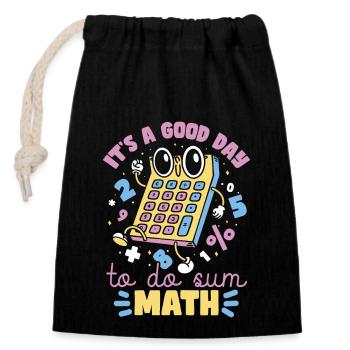 Math Teacher Quote - Closable cotton gift bag (14x20cm) - black - Front