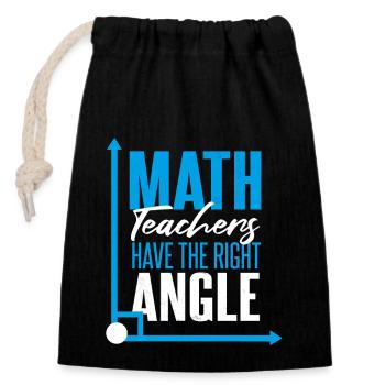 Math Teacher Funny - Closable cotton gift bag (14x20cm) - black - Front