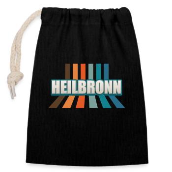 Heilbronnerin Heilbronner Heilbronn - Verschließbarer Geschenkbeutel aus Baumwolle (14x20cm) - Schwarz - Vorne