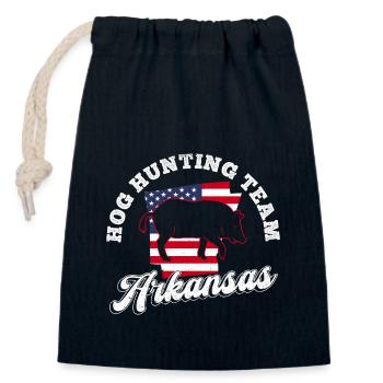 Schweinejagd Arkansas Design Für Wildschweinjäger - Verschließbarer Geschenkbeutel aus Baumwolle (14x20cm) - Navy - Vorne