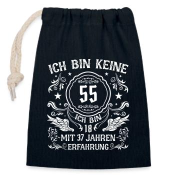 Geschenk 55 Jahre Geburtstagskind - Verschließbarer Geschenkbeutel aus Baumwolle (14x20cm) - Navy - Vorne