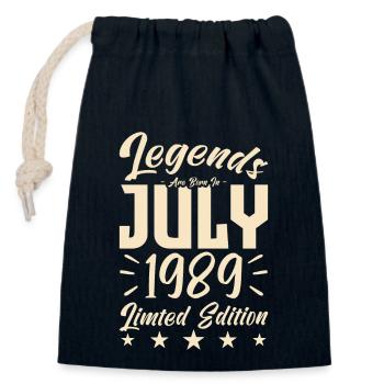Geboren im Juli 1989. Geburtstagsgeschenk. - Verschließbarer Geschenkbeutel aus Baumwolle (14x20cm) - Navy - Vorne