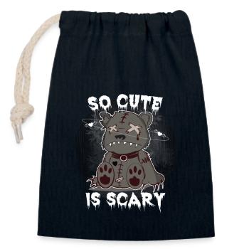 L’ours en peluche laid si mignon fait peur à Geschen - Sac cadeau en coton avec cordon (14 x 20 cm) - bleu marine - Devant