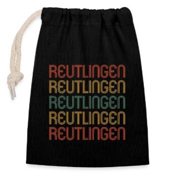 Reutlingerin Reutlinger Reutlingen - Closable cotton gift bag (14x20cm) - black - Front