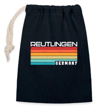 Reutlingerin Reutlinger Reutlingen - Closable cotton gift bag (14x20cm) - navy - Front