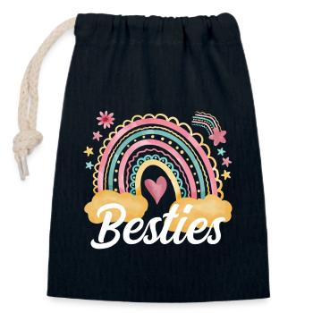 Besties - Verschließbarer Geschenkbeutel aus Baumwolle (14x20cm) - Navy - Vorne