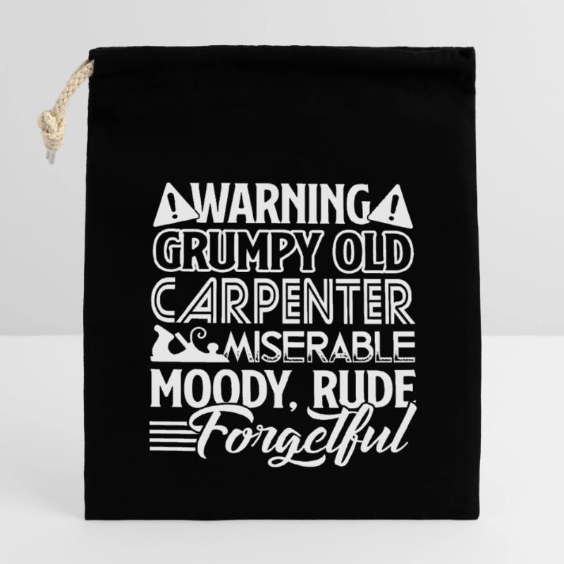 Carpenter Grumpy Old Carpenter Closable cotton gift bag (14x20cm)
